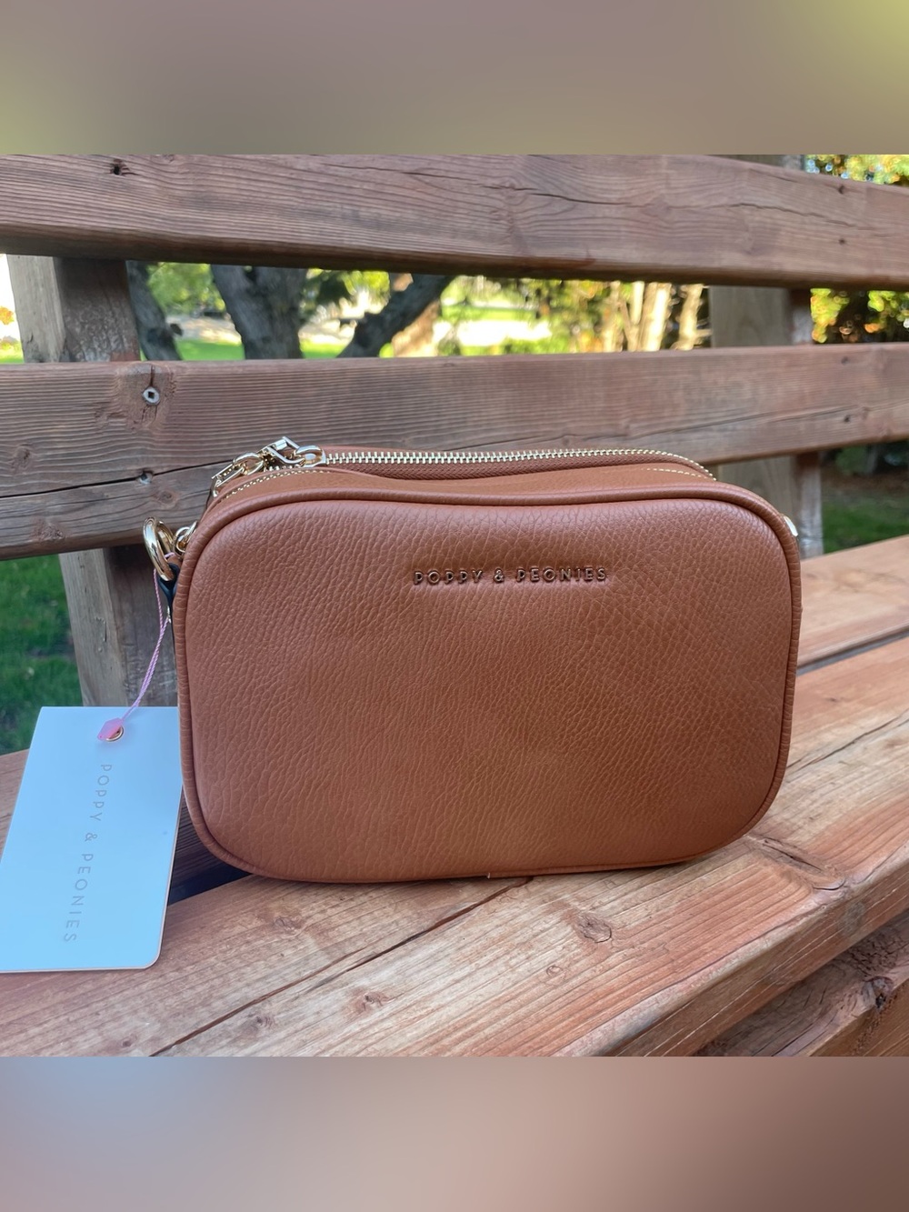 Poppy & Peonies Cognac 24/7 Crossbody